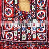 Vintage Mirror Work Dress Piece Patches - Hand Embroidered Gypsy Antique Neck Yoke Patch thumbnail-2