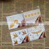 Wholesale fashion new tatoo metal silver golden body gold foil temporary tattoos sticker for adults