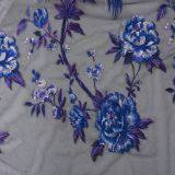 China High Quality Fabrics Floral Sequence Embroidery Net Lace Fabric thumbnail-3