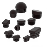 Plastic end caps for round tubing RNDM, RNDS
