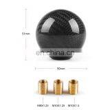 Hot Sale Car Modification Universal Gear Shift Knob Round Ball Shape Black Carbon Fiber Gear Shift Handle With Adapters BX101576 thumbnail-4