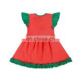 Fashion Children Summer Dress Ruffle Cotton Baby Girls Cute Red and Green Dress thumbnail-4