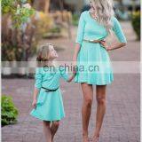 2019 Mother And Daughter Half Sleeve Dresses Family Princess Light Green Mother Daughter (this Link for WOMAN) thumbnail-5