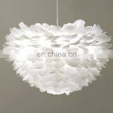 Feather Shade Chandelier Lighting White Indoor Ceiling Hanging Pendant Lights thumbnail-6