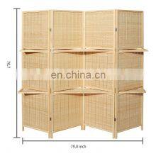 Movable Screens Room Dividers Bamboo 4 Panel Folding Room Divider Screen
