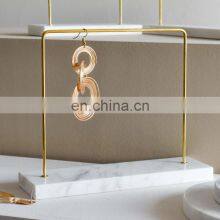 High Quality Bar Metal Marble Jewelry Stand Organizer Keychain Earring Necklace Stone Retail Display Rack thumbnail-4