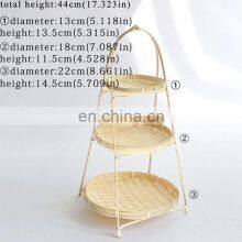 Bamboo Serving Rack, Fruit Bamboo Platter Tray, Handmade, Home Decor, Kitchen Organizer thumbnail-3