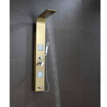 Gold Finish Shower Panel With Body Jet Hanheld Shower Head 304 Stainless Steel Sanitary Shower System
