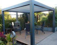 High Quality Aluminum Roof System Patio Gazebo Water Proof Louvre Pergola thumbnail-5