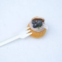 100% Bagasse Dinner Fork Sugarcane Biodegradable Tableware Disposable Bagasse Fork Serving Fork thumbnail-3