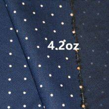 4.2oz Spring Denim Summer Dress Shirt Fabric Indigo Warp Black Weft White Polka Dot Denim Textile Manufacturers W186718P