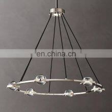 Customized Eclatant Metal Industrial Brass Glass Ball Round Chandelier Home Project Hotel Light Luxury Ceiling Lighting thumbnail-5