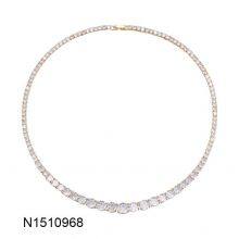 Luxury Hip Hop Tennis Necklace 3m/4m/5m Created Moissanite Gemstone Unisex Basic Tennis Chain Necklace Fine Jewelry Wholesale thumbnail-2