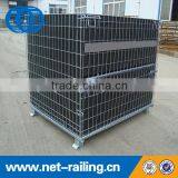 Warehouse Fold Stack Galvanized Zinc Wire Basket thumbnail-1