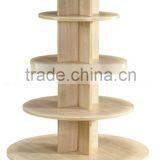 5 Tier Round Wooden Display Table Stand for Clothing Store(SZ-WDR004)