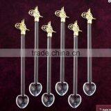 Tugra Gold Glass Tea Spoon