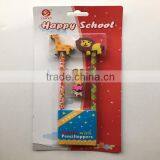 Animal Wooden Pencil With Penciltoppers thumbnail-1