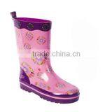 fashion print half waterproof gum boots rubber rain shoes for women