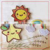 Customed Design Wholdsales Accessories Garment Patch Badge Sun Rainbow Star