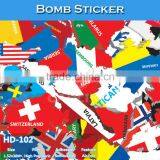 HD-102 CARLIKE Air Bubble Free Colorful Bomb Sticker For Car thumbnail-1