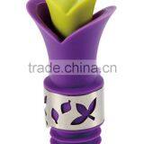 Guangdong Lily Shape Wholesale Metal Parts Silicone Wine Bottle Stopper