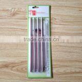 Dia 6mm L 8.5" Stainless Steel Drinking Straw 4 With 1 Brush Packed in New Design Blister Card