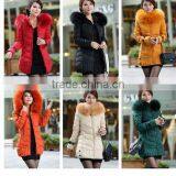 Winter New Women's Long Coat Slim Thick Cotton Hooded Down Jacket Coat