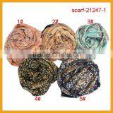 Floral Print Square Scarf With Fringe thumbnail-1