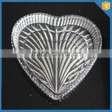 Hand Pressed Ribbed Heart Shape Dinner Plate Crystal Fruit Plate