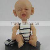 Cute Boy Sitting Small Resin Figurine thumbnail-1