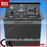 Hydraulic Pop Up Table Outlets Boxes/Aluminum Brushed Power Socket With Bottom HDMI Plugs thumbnail-3