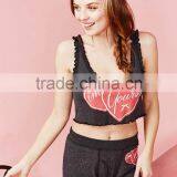 Printing Crop Top Lace Loose Ladies Crop Top for Women thumbnail-2