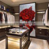 VH JY-JH-MG01-B Red Rose Artistic Glass Mosaic Tile Mural for Department Store Wall Decoration