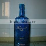 Blue color square shape liquor bottle