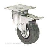 2"-5" Grey Rubber Wheel Light Duty Top Plate Fixed Casters thumbnail-3