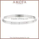 Good Quality Personalized Silver Jamaica Bangle Bracelets thumbnail-1