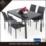 Modern Furniture Glass Kitchen Dining Dinette Top Dining Set 6 Person Dining Table and Chairs Set thumbnail-3