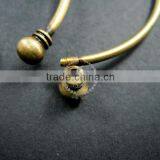 2mm Thick Wire One End Open Brass Bronze Vintage Wiring Bangle Bracelet Cuff DIY Supplies 1900033 thumbnail-3