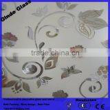 Decorative Window Bahthroom Door Glass, Titanium Acid Ice Flower Decorative Glass