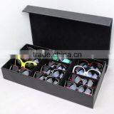 Chinese Factories Wholesale Custom 12 Slot Glasses Box, Leather Black Beautiful Display Box