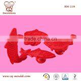 Red Color Beautiful Fish Design Acrylic Cake Decorating Plunger Cutter