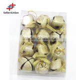 No.1 Yiwu Exporting 12 Pcs Gold Christmas Bell for Christmas Decorations Commission Agent Wanted thumbnail-1