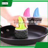 Mini Plastic Hand Bowl Pot Dish Clean Cleaning Brush With Steel Ball thumbnail-2