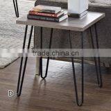 Sonoma Oak Dinish With Gunmetal Gray Metal Legs Retro End Table thumbnail-1