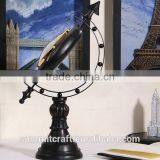 American Globe Desk Clock Resin Antique Globe Clock thumbnail-4