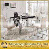Simple Marble Top Dining Table With 4 Stainless Steel Legs