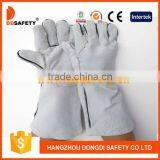 DDSAFETY Grey Cow Split Welding With Reinforced On Palm+Thumb+Forefinger thumbnail-1