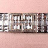 Wholesale Rhinestone Paved Alloy Buckle Elastic Sex Women Lady Waist Belt thumbnail-3