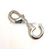 4-3/4" Solid Brass Hook in Nickel Plate, Solid Brass Swivel Eye Metal Snap Hook thumbnail-2