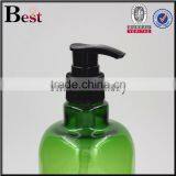 Cosmetic Packaging Round Shoulder Shampoo Lotion Essential Oil Beard Oil Detergent Green 500ml Clear Plastic Bottle With Pump thumbnail-2